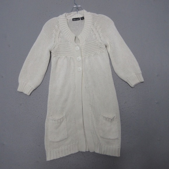 Vintage Wet Seal Cardigan XS Long Pockets Y2k 90s Fairy Romantic Bella Coquette - Picture 1 of 11
